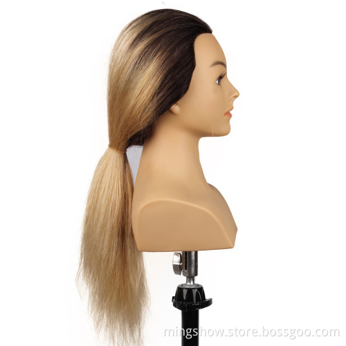 mannequin with human hair training dummy head